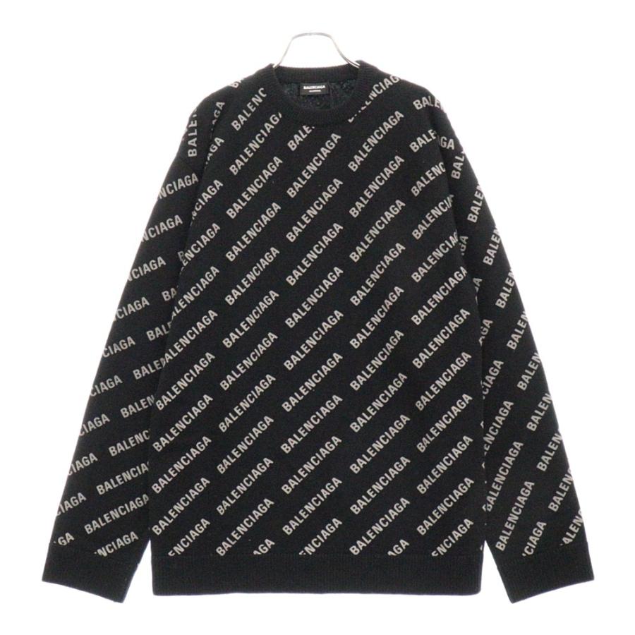 BALENCIAGA バレンシアガ フェルトロゴクルーネックニット BALENCIAGA バレンシアガ フェルトロゴクルーネックニット