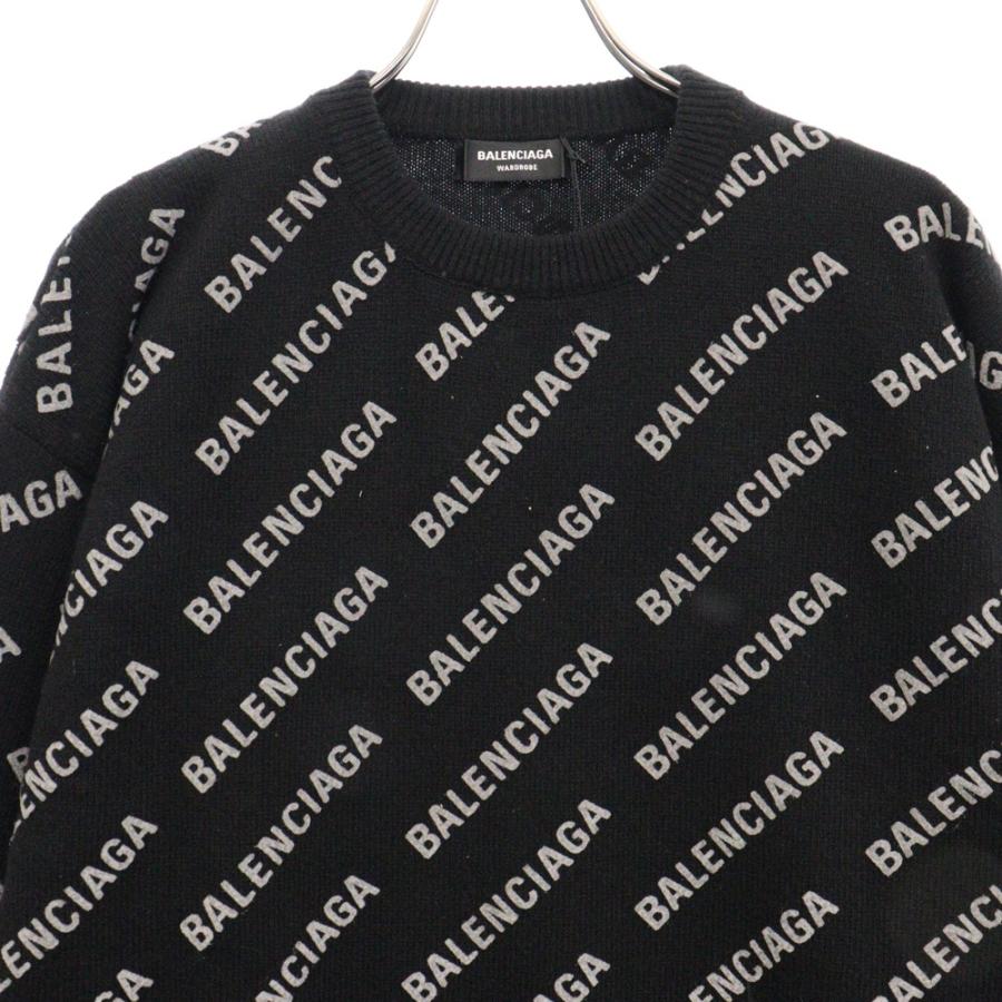 BALENCIAGA バレンシアガ フェルトロゴクルーネックニット BALENCIAGA バレンシアガ フェルトロゴクルーネックニット