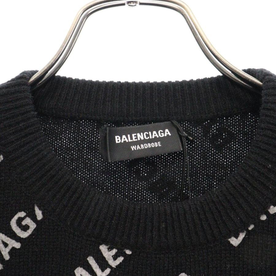 BALENCIAGA バレンシアガ フェルトロゴクルーネックニット BALENCIAGA バレンシアガ フェルトロゴクルーネックニット