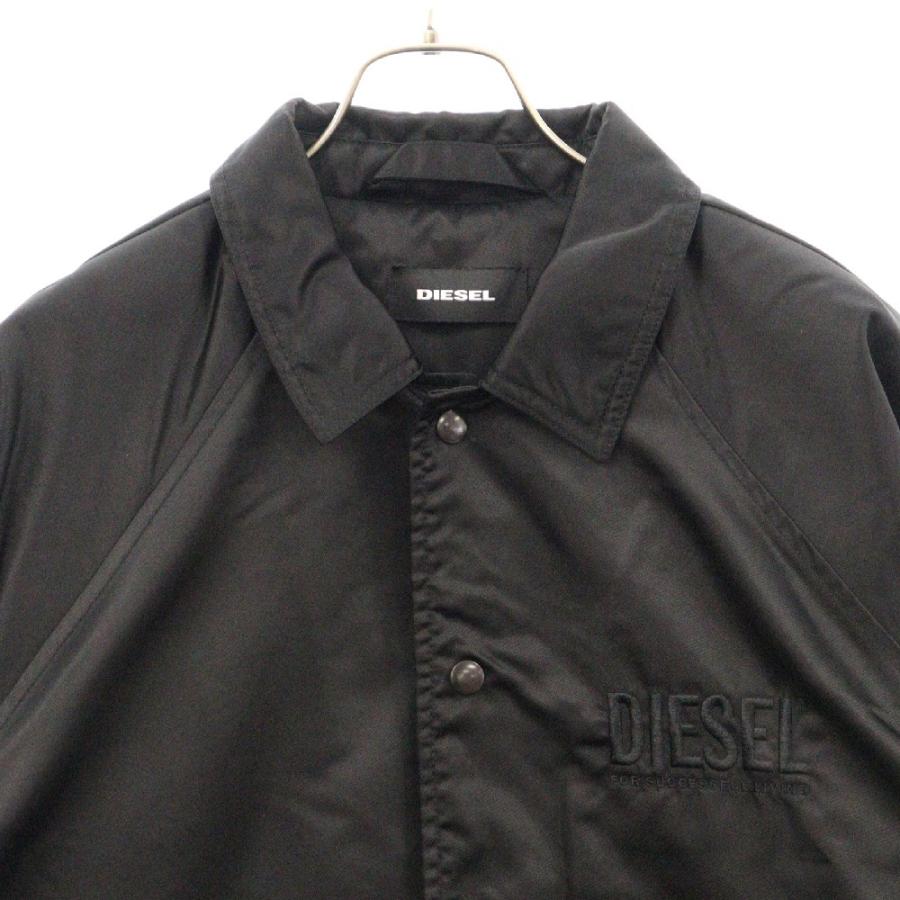 DIESEL ディーゼル バックロゴ刺繍 ナイロンコーチジャケット ブラック 