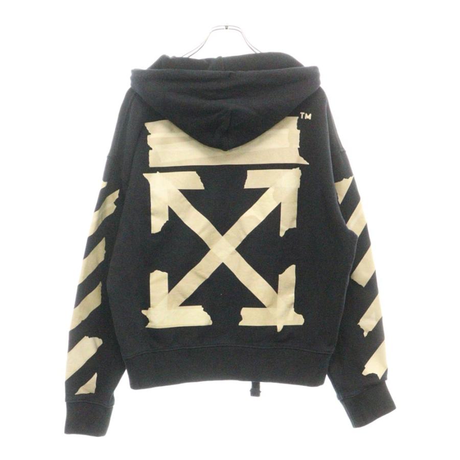 メンズ Off-White オフホワイトテープアローズ プルオーバーパーカー