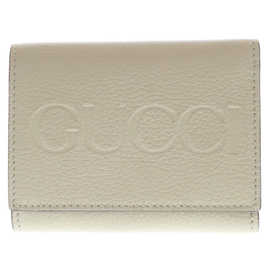 GUCCI グッチ 3つ折り財布 コンパクトウォレット エンボスロゴ 