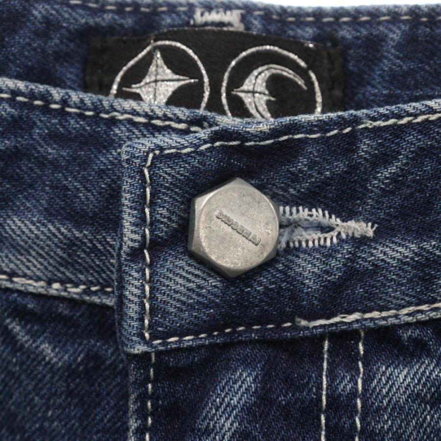 THUG CLUB サグクラブ MOHICAN LEATHER DENIM PANTS モヒカン フェイク 
