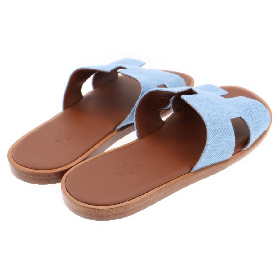 HERMES（エルメス） IZMR イズミール Hロゴフラット デニムサンダル