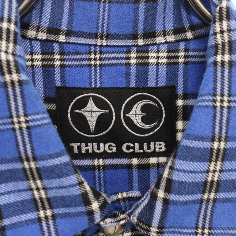 サグクラブ　thug club フランネルシャツ　ブルー サグクラブthug club フランネルシャツブルー