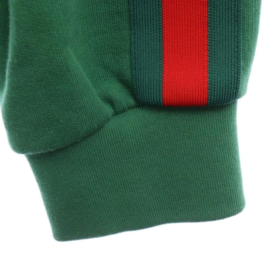 GUCCI(グッチ) パーカー サイズS レディース - 692107 XJEKQ グリーン×白 長袖/adidas/ストライプ/プルオーバー GUCCI（グッチ） 22SS ×adidas Cotton Sweatshirt 692107 XJEKQ