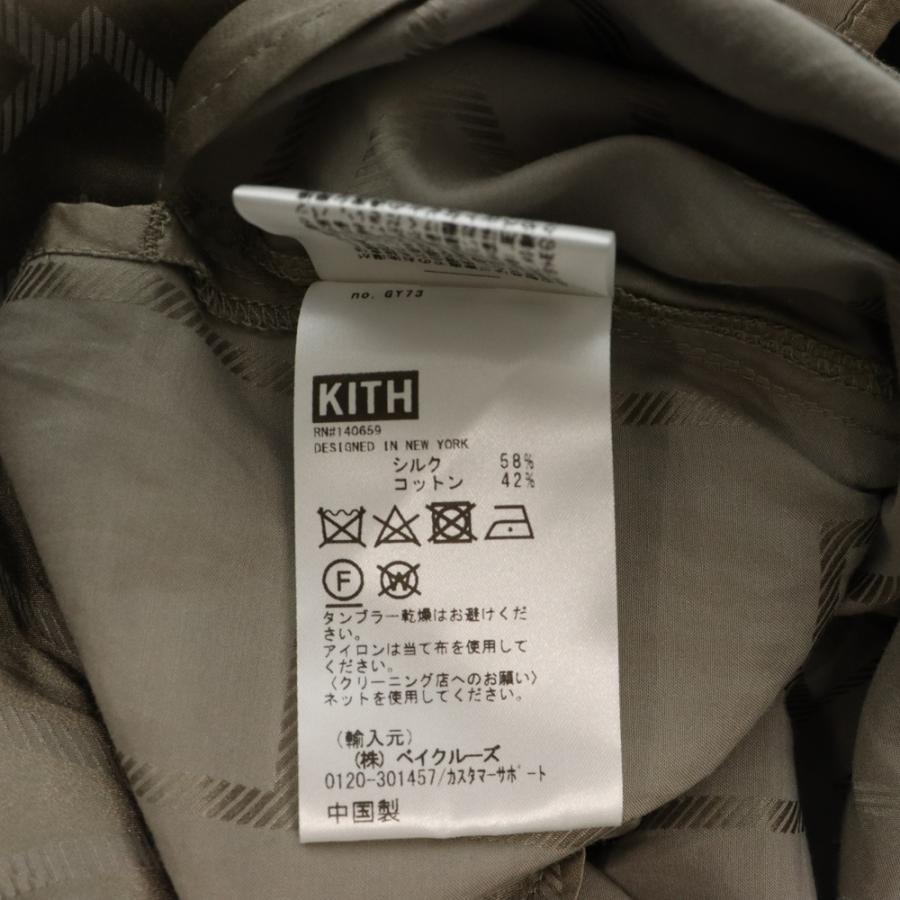 KITH キス シルク混 総柄 長袖シャツ ベージュ 24-050-061-0005