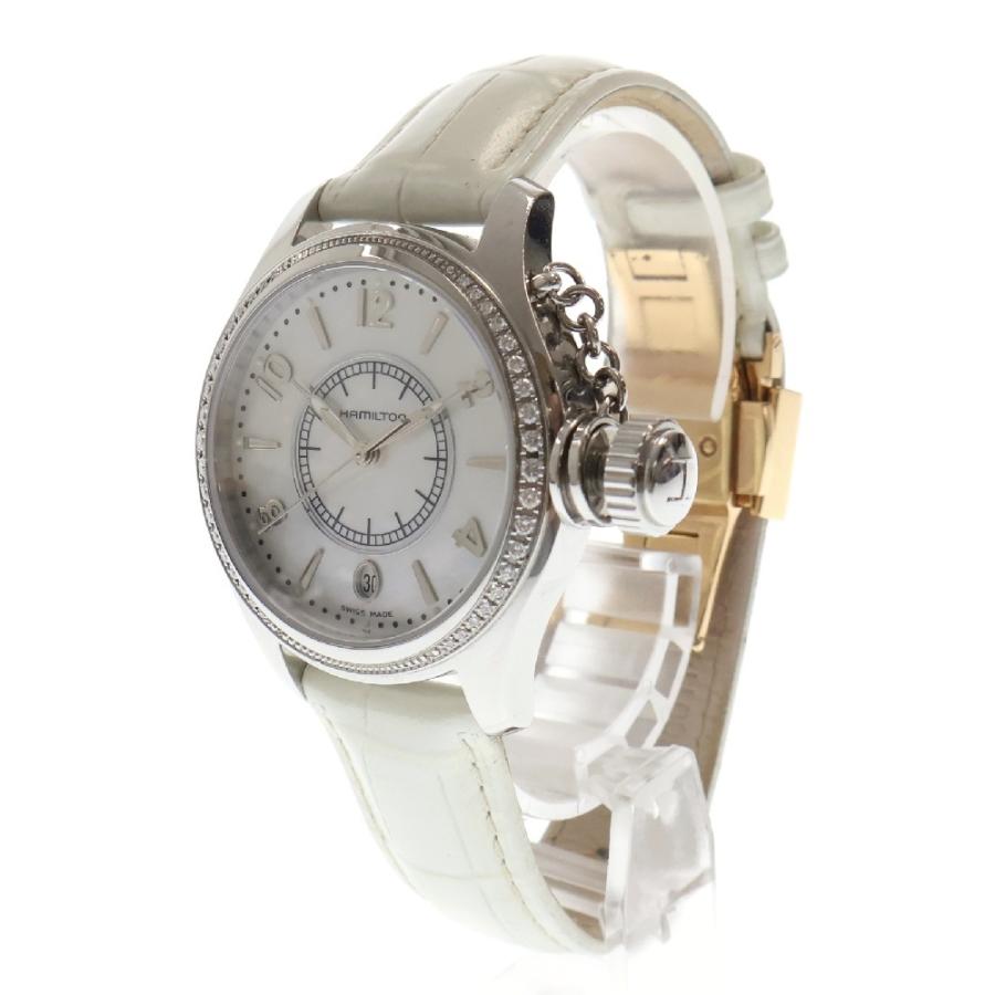 【ダイヤモンドベゼル】新品同様☆HAMILTON ハミルトン時計 ホワイトシェル HAMILTON（ハミルトン） H773110 SEAQUEEN シークイーン ダイヤベゼル