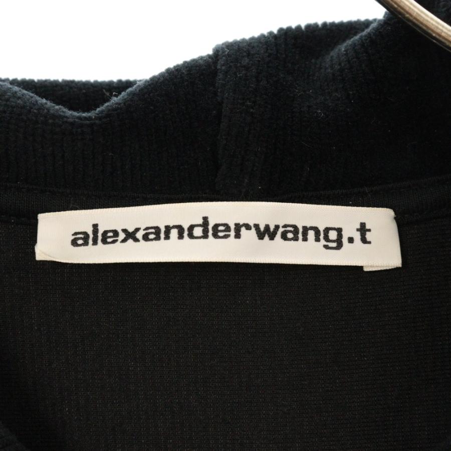 ALEXANDER WANG アレキサンダーワン Cropped Hoodie ベロアコーデュロイ プルオーバーパーカー フーディー ブラック レディース alexanderwang（アレキサンダー・ワン） Cropped Hoodie ベロア