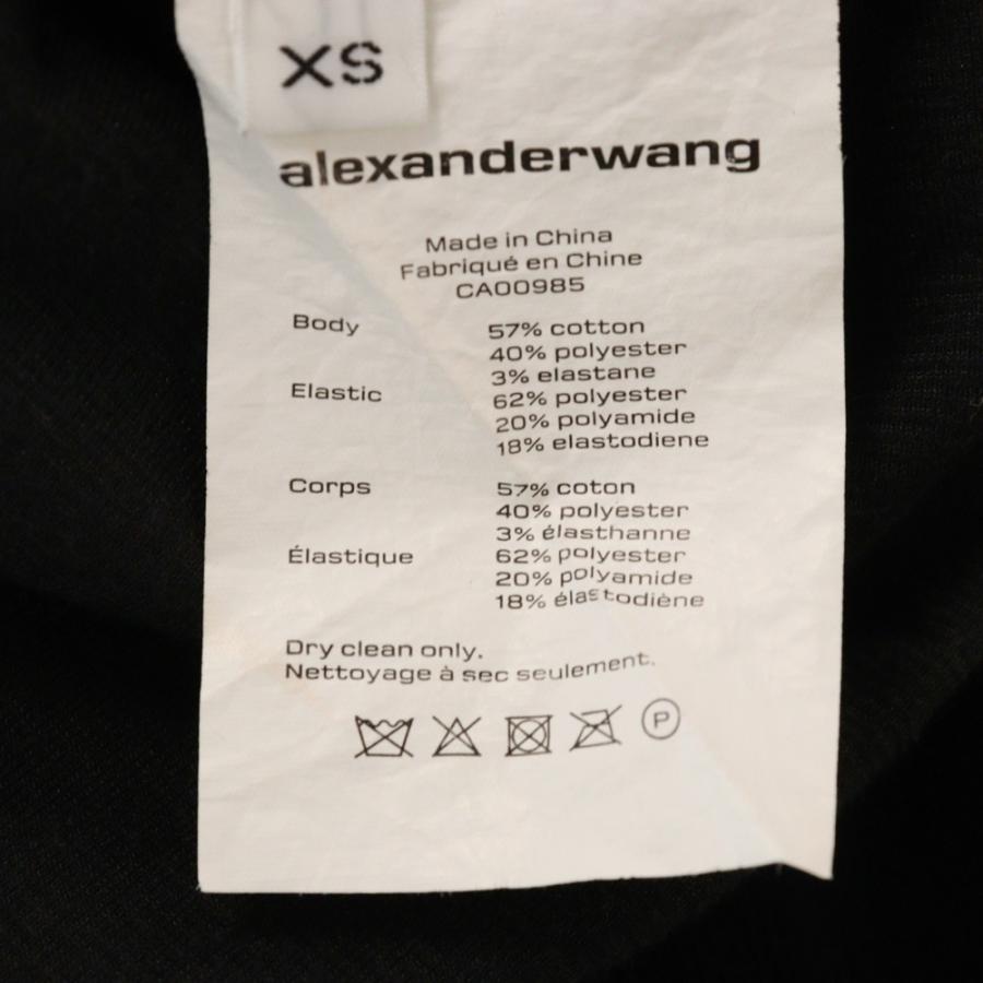 ALEXANDER WANG アレキサンダーワン Cropped Hoodie ベロアコーデュロイ プルオーバーパーカー フーディー ブラック レディース alexanderwang（アレキサンダー・ワン） Cropped Hoodie ベロア