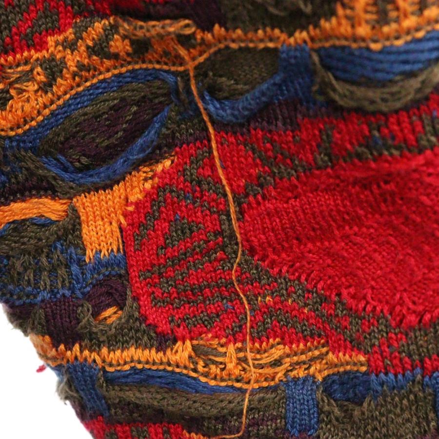 COOGI クージー ノーカラー 3Dカーディガン ニット マルチ