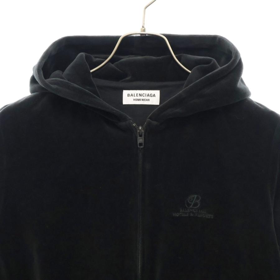 BALENCIAGA（バレンシアガ） Shrunk Zip Up Hoodie ロゴ刺繍 ジップ