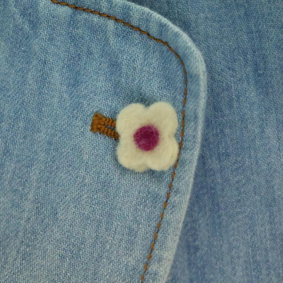 LARDINI（ラルディーニ） Flower Accent Single-Breasted Denim Jacket