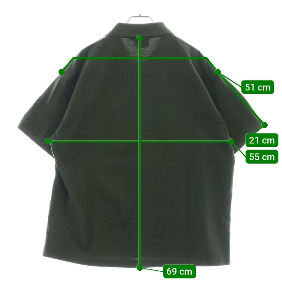 509【人気Lサイズ】ステューシー♤刺繍ロゴ　半袖ポロシャツ　即完売モデル STUSSY ステューシー Pique Polo ロゴ刺繍半袖ポロシャツ カーキ