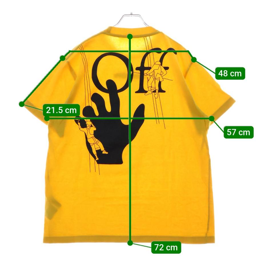 OFFWHITE オフホワイト 半袖Ｔシャツ ロゴ バックグラフィティアロー OMAA027F19185010 ブラック イエロー サイズL 美品 中古 64669 Off-White - OFFWHITE オフホワイト 半袖Tシャツ ロゴ バック