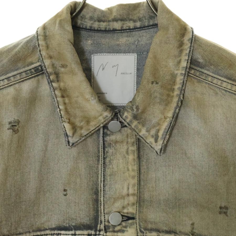ANCELLM アンセルム 24SS CRASH DENIM JACKET TYPE-2 クラッシュ加工 