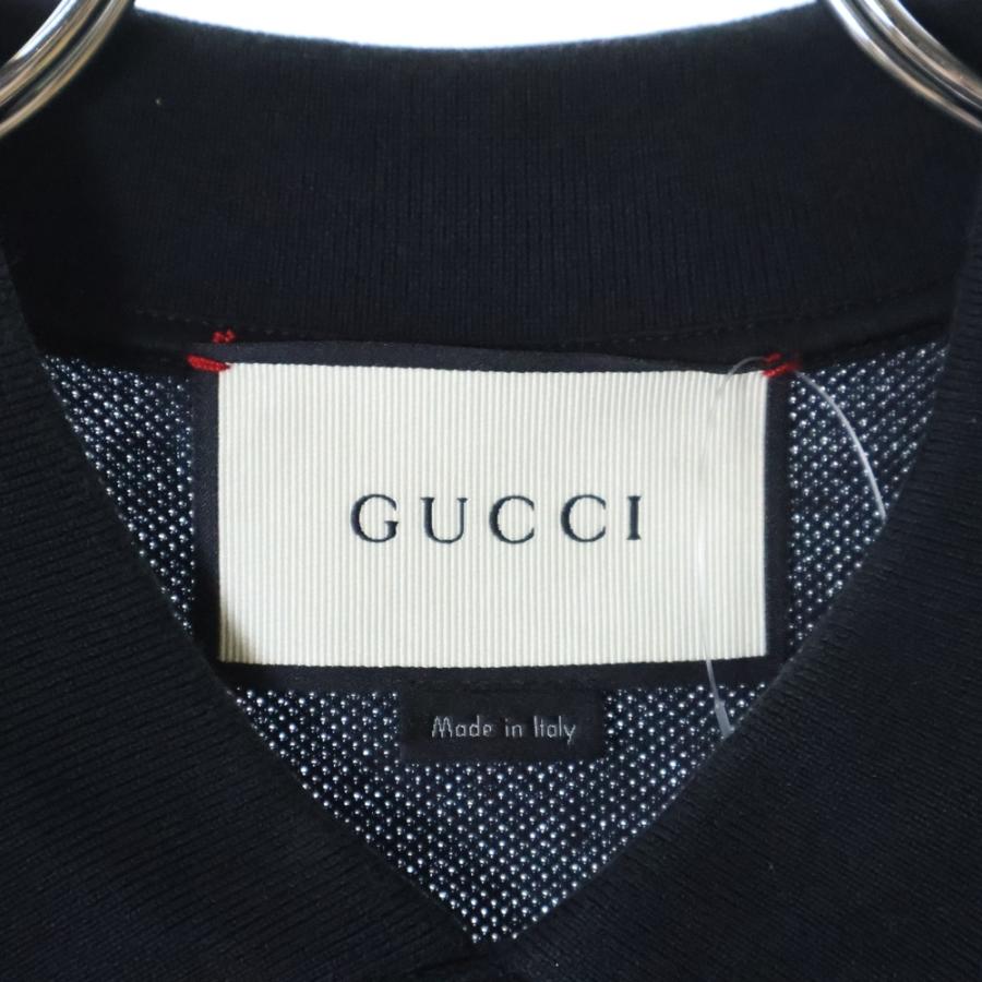 GUCCI（グッチ） S/S Polo Shirt ロゴ刺繍 半袖ポロシャツ ブラック