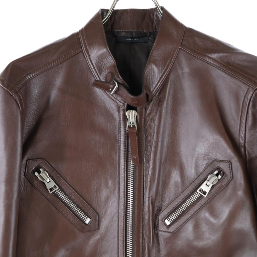 TOM FORD LEATHER ICON BIKER ブラウン サイズ48 TOM FORD LEATHER ICON BIKER ブラウン サイズ48 TOM FORD (トム
