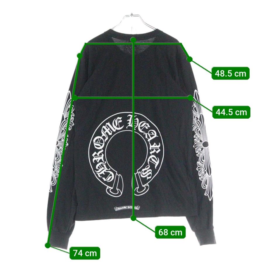 新作/新色　クロムハーツ　袖フローラル　バックホースシュープリント　ロンT L 新作/新色 クロムハーツ 袖フローラル バックホースシュープリント