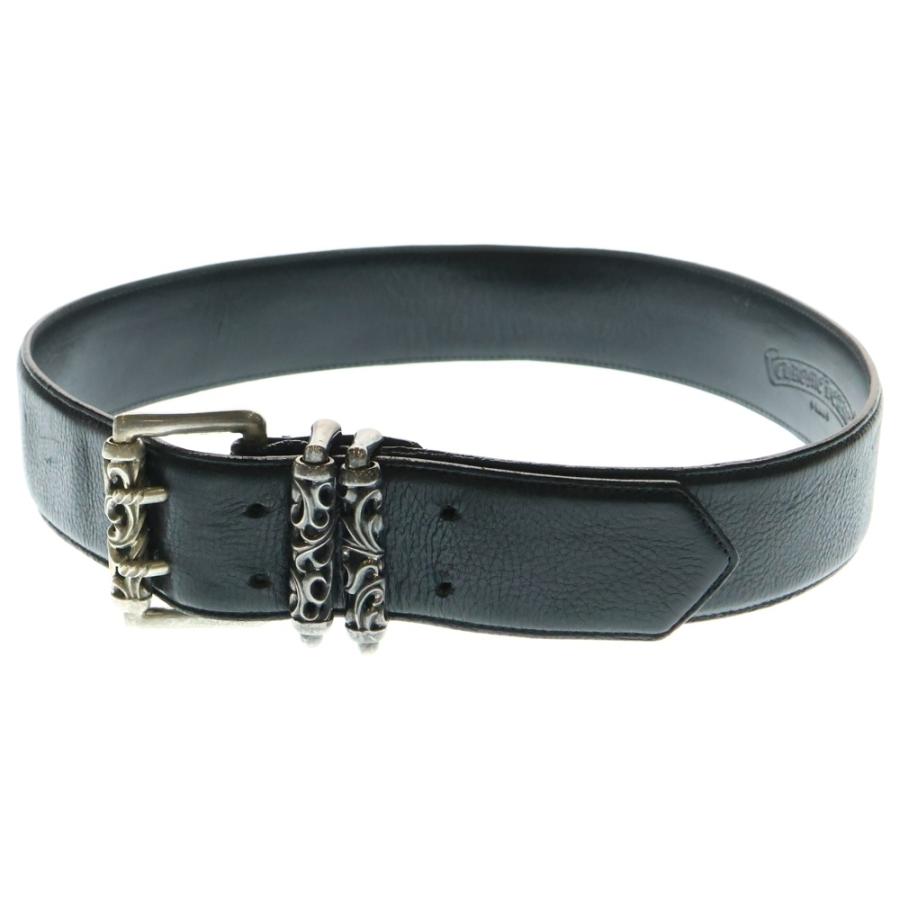 クロムハーツ ダブルピンスクロール ローラー レザー ベルト size 36 8c07354657ef3c9301cb3b9681e9df
