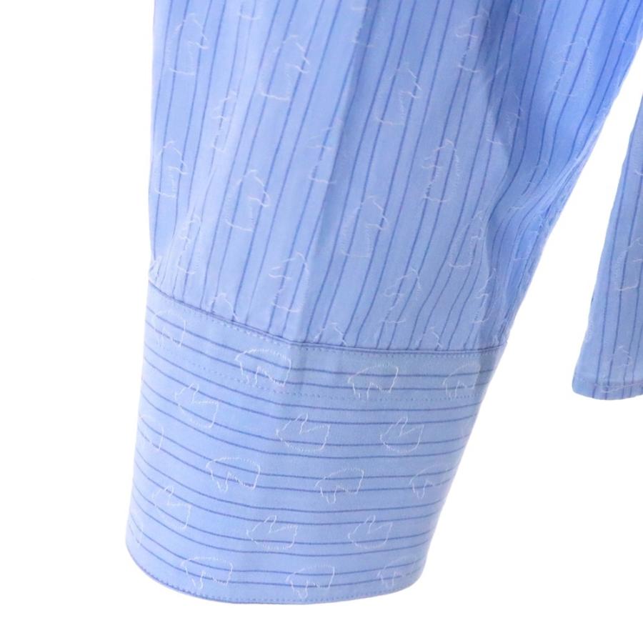 HERMES（エルメス） Shirt セリエボタン ストライプ長袖シャツ ブルー