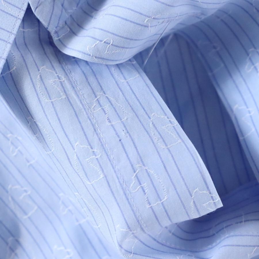 HERMES（エルメス） Shirt セリエボタン ストライプ長袖シャツ ブルー