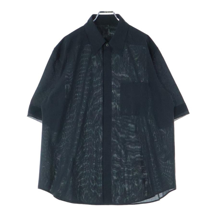 IRENISA ウール半袖シャツ イレニサ IRENISA Regular Collar Short-Sleeved Shirt （White