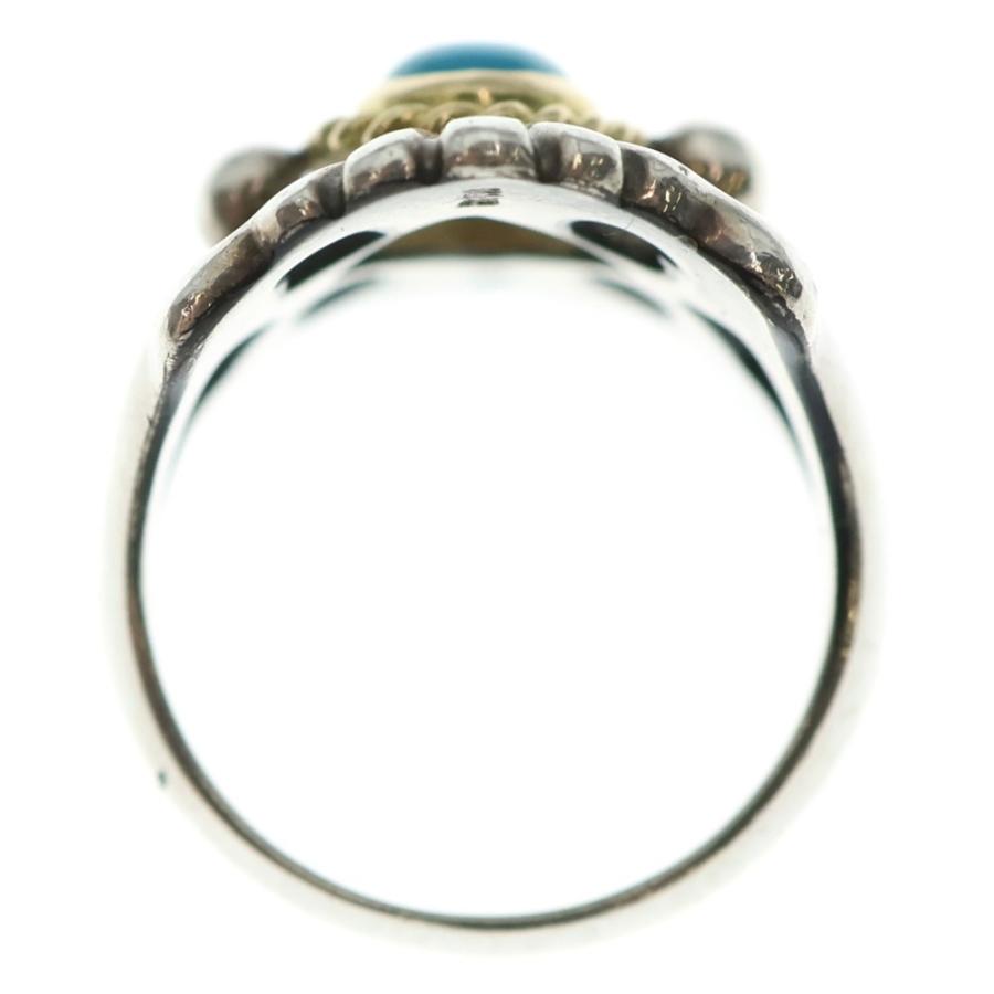 goro's ゴローズ 金縄ターコイズ付きキャストリング大 シルバー