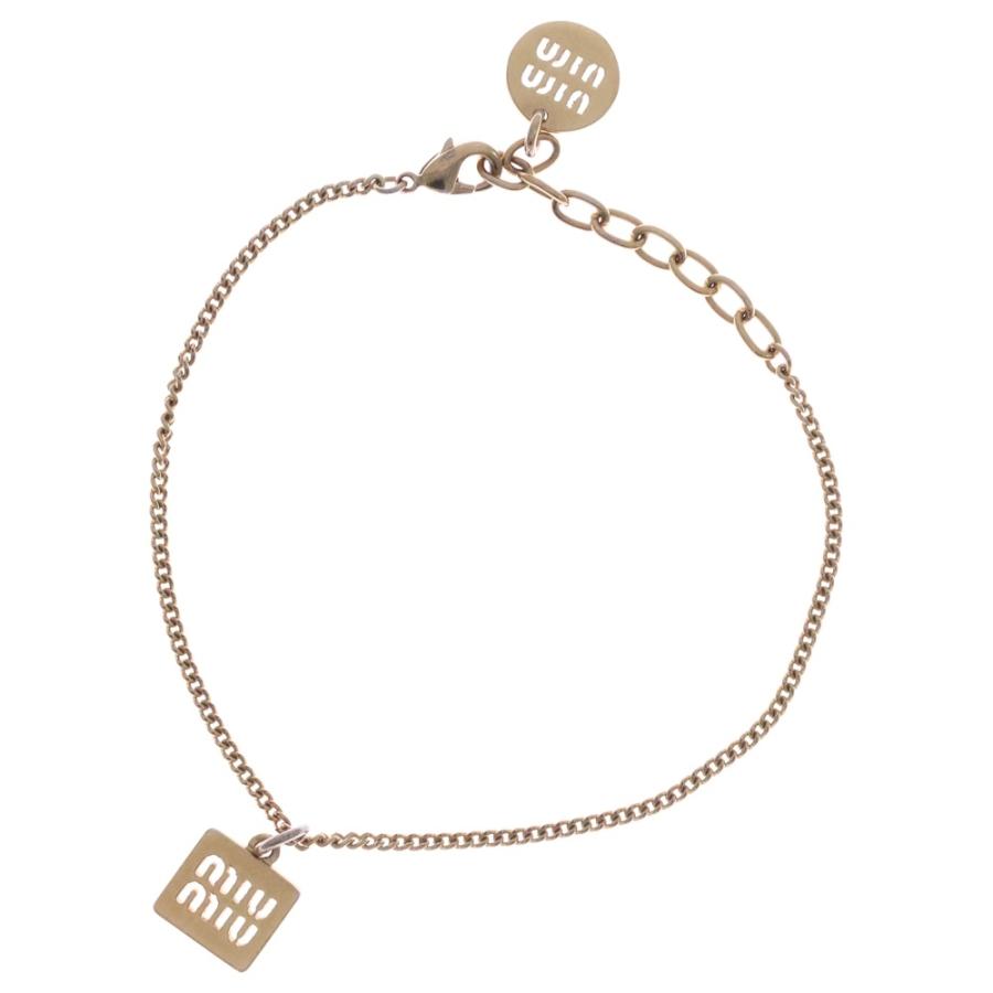 【y】miu miu ロゴブレスレット ゴールド miumiu ミュウミュウ Metal Bracelet In Logo メタル ロゴ