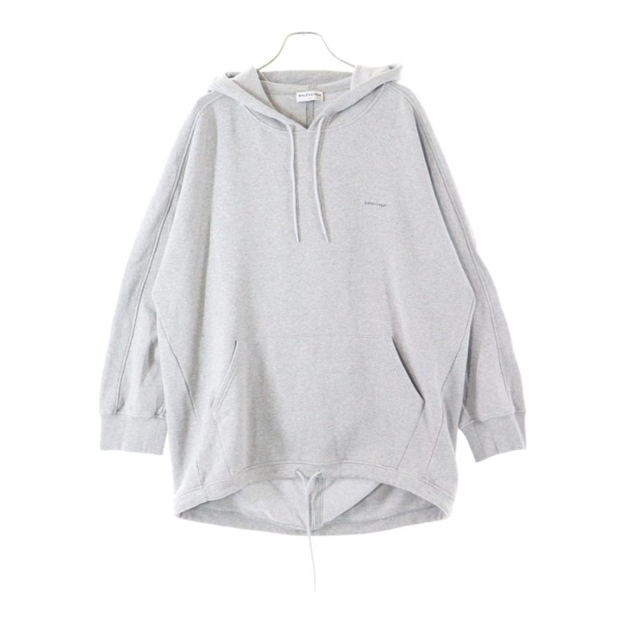 balenciaga グレー フード付きパーカー BALENCIAGA（バレンシアガ） Logo Hoodie ロゴプリント プルオーバー