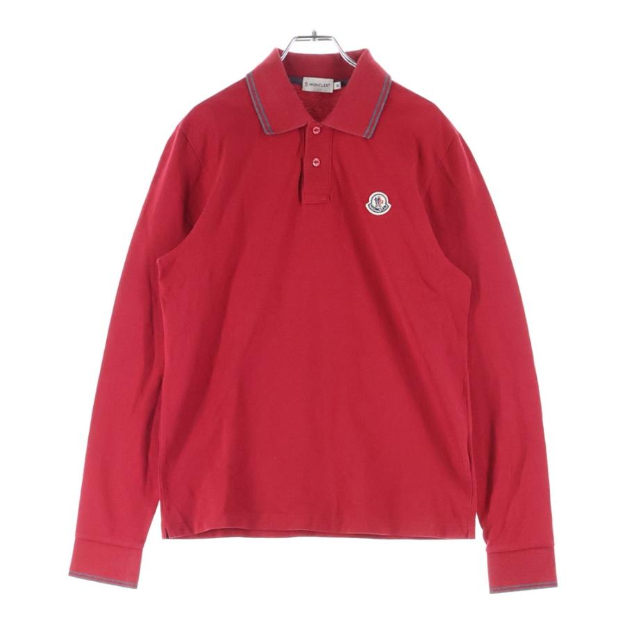 【美品】モンクレール 長袖 ポロシャツ ロゴワッペン トリコロール ネイビー MONCLER（モンクレール） MAGLIA POLO MANICA LUNGA ロゴワッペン 長袖