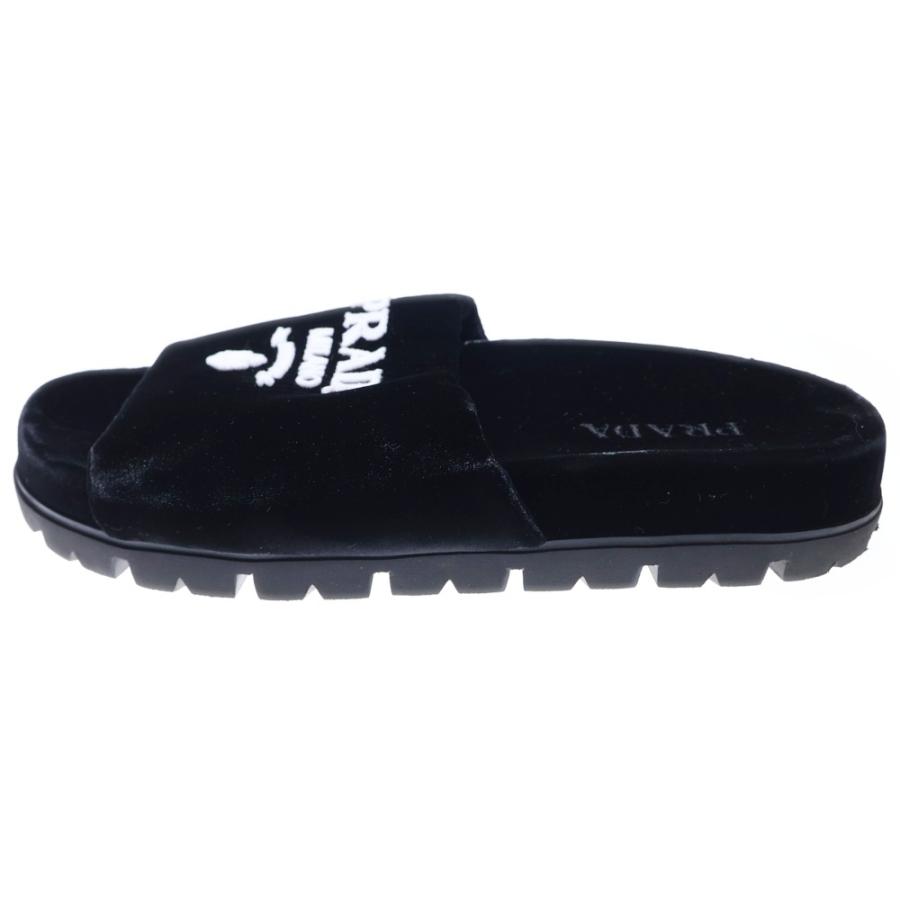 PRADA（プラダ） Velvet Flats ベロアサンダル ブラック : BRING Yahoo