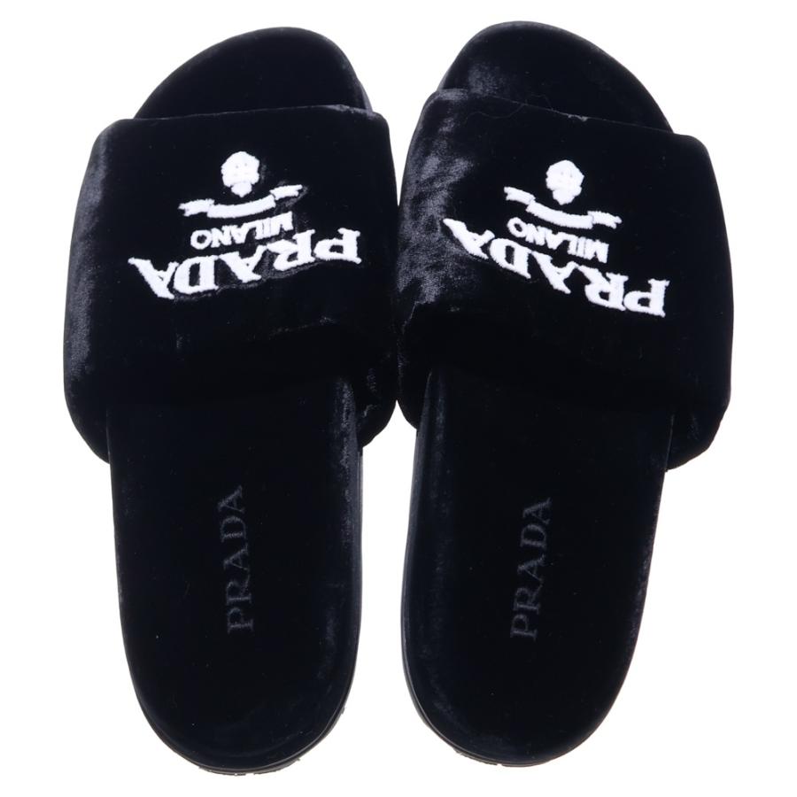 PRADA（プラダ） Velvet Flats ベロアサンダル ブラック : BRING Yahoo