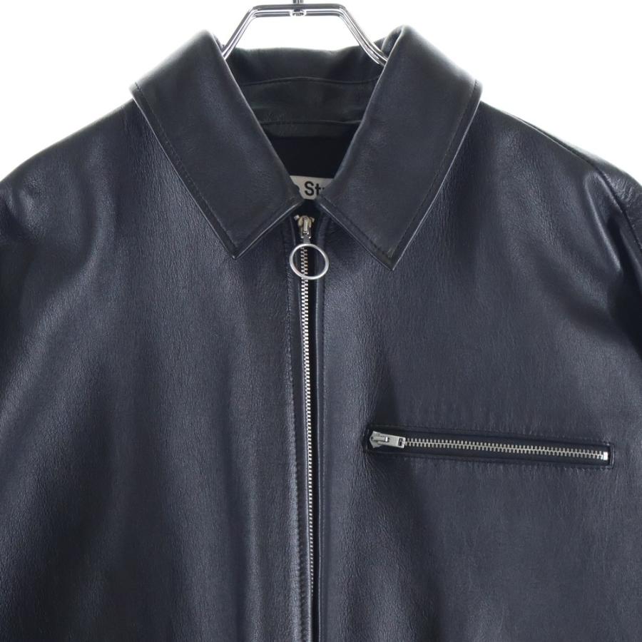 Acne Studios アクネ　レザージャケット34サイズ ACNE STUDIOS MOCK Leather Biker Jacket Forest Green Size 34 (XS