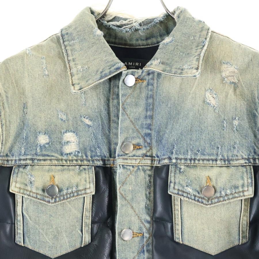 AMIRI（アミリ） Denim Down Jacket ダウン切替 ダメージ加工 デニム