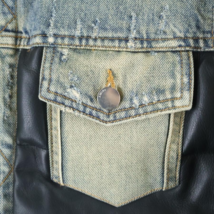 AMIRI（アミリ） Denim Down Jacket ダウン切替 ダメージ加工 デニム