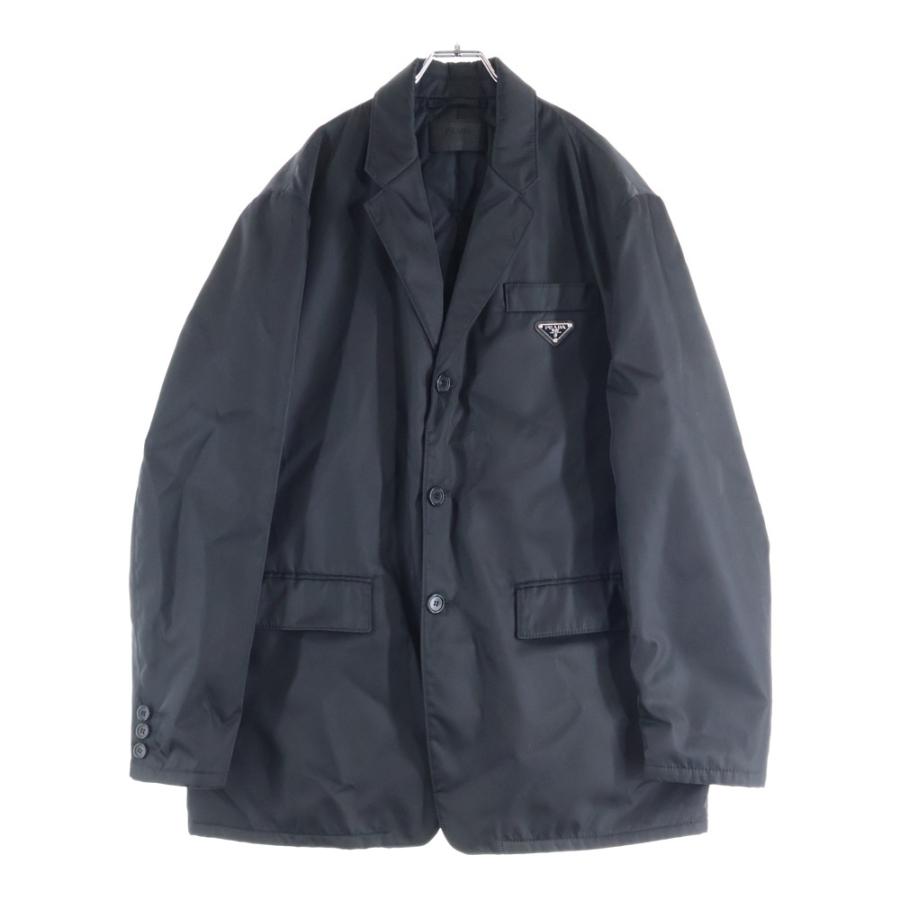 希少 美品 PRADA プラダ 3B デザイン テーラードジャケット 黒 38 PRADA（プラダ） 3B Nylon Tailored Jacket トライアングルロゴ 裏地