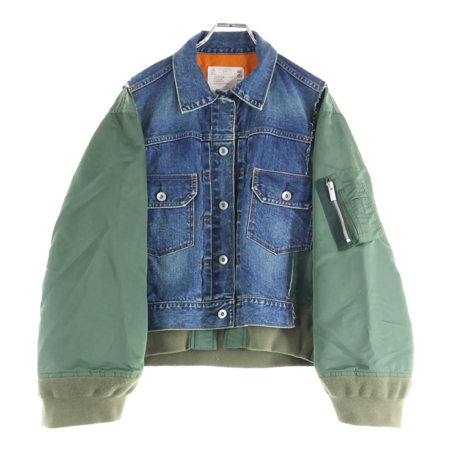 sacai サカイ　美品✰コレクション　デニム　ドッキング　ジャケット sacai（サカイ） Blue Denim And Shell Jacket ブルー デニム シェル