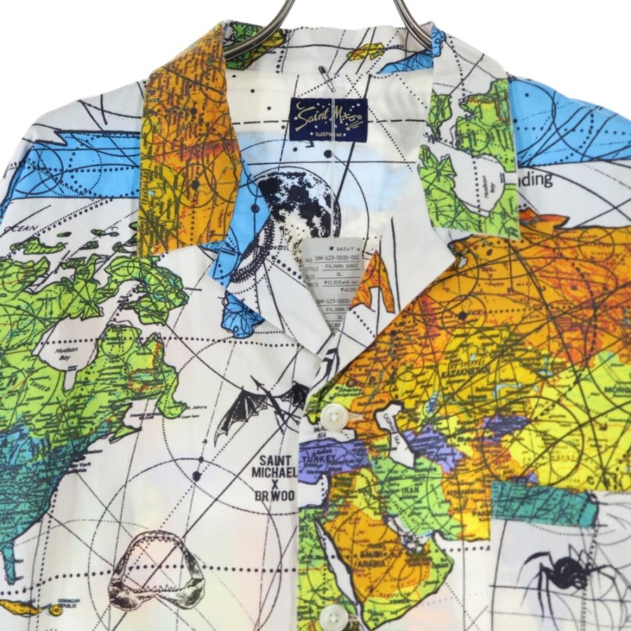 SAINT MICHAEL セントマイケル 23SS ×Dr.Woo DW PAJAMA SH WORLD MAP