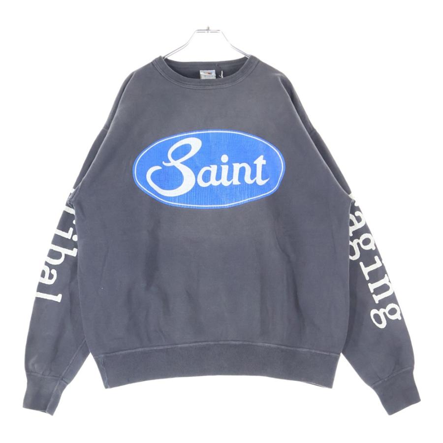 セイントマイケル グレー スウェット SAINT MICHAEL/セントマイケル/SP_CREW SWEAT/QUEEN/GRAY | ROYAL