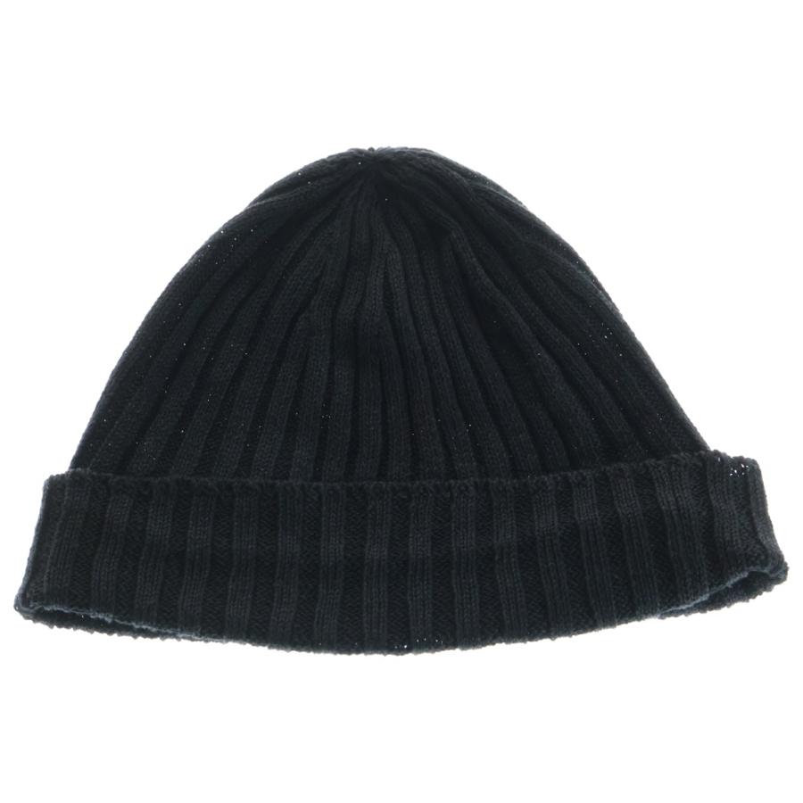 【超美品】Ron Herman watch cap ニット帽 ビーニー ブラック 送料込☆ロンハーマン☆RHロゴ入りビーニー帽子上質 カシミア (Ron