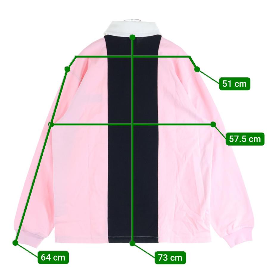 レア　PALACE ボーダー 長袖ポロシャツ 90s ポロ ラルフローレン ボーダー コットン 鹿の子 長袖ポロシャツ 青