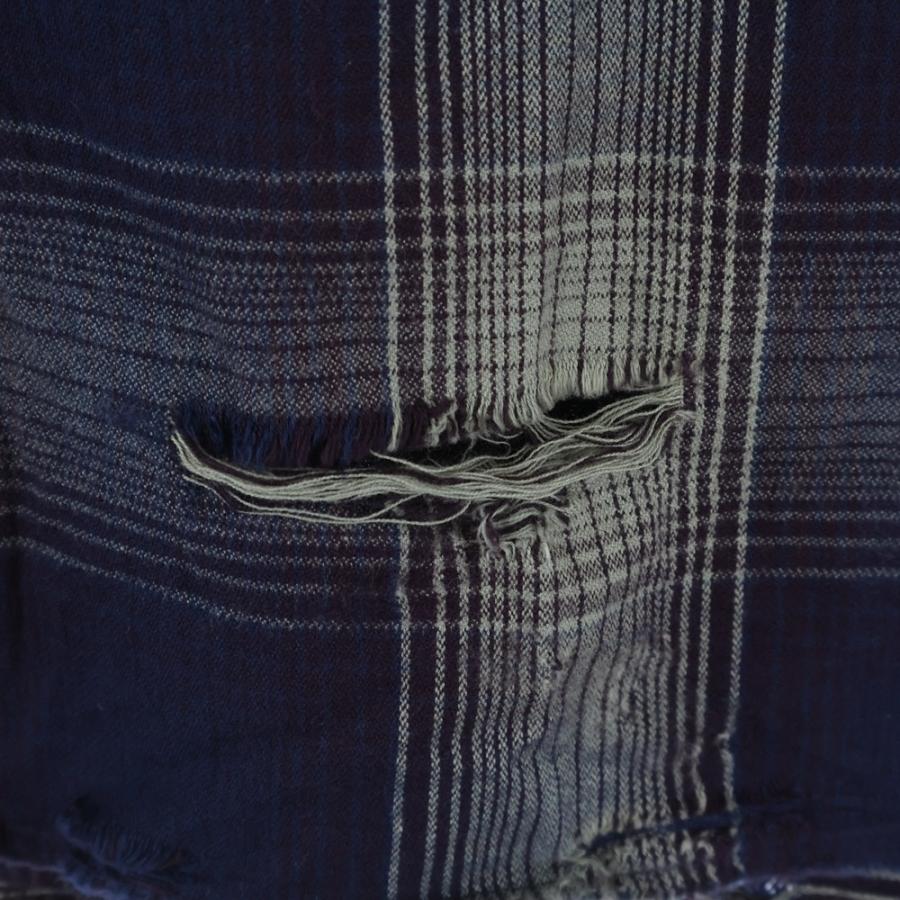 ANCELLM アンセルム 23AW DAMAGED FLANNEL CHECK SHIRT ダメージ加工