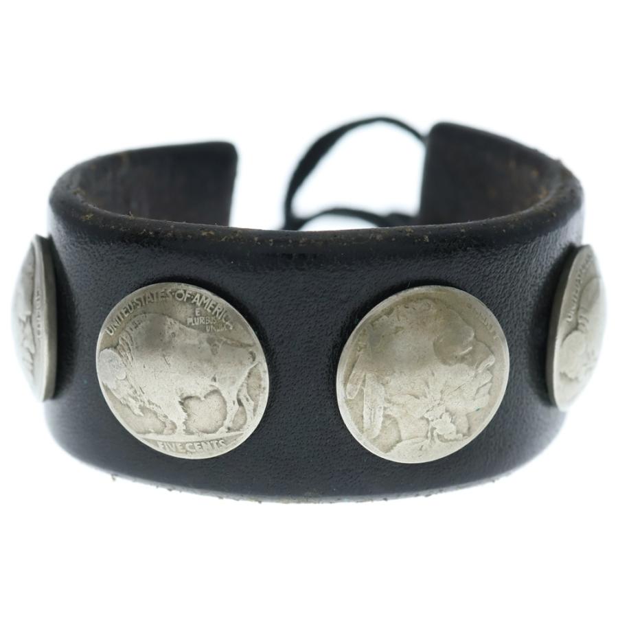 goro’s コンチョレザー　革　　5セント goro's（ゴローズ） 5セントコンチョ レザーブレスレット ブラック