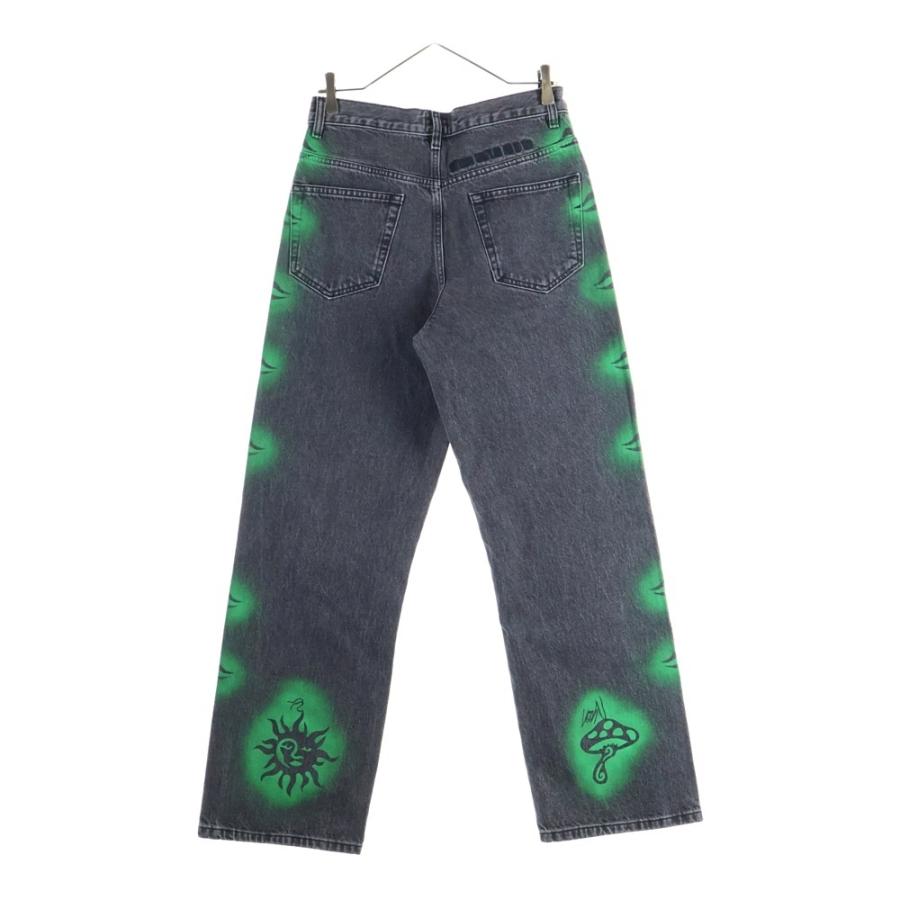 STUSSY ステューシー 24AW ×Dries Van Noten Hand-Stencilled Jeans ドリスヴァンノッテン ハンドステンシル ジーンズ グレー STUSSY（ステューシー） 24AW ×Dries Van Noten Hand-Stencilled Jeans