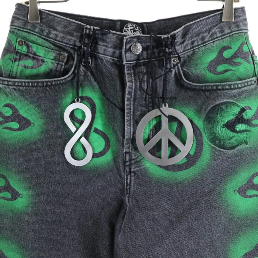 STUSSY ステューシー 24AW ×Dries Van Noten Hand-Stencilled Jeans ドリスヴァンノッテン ハンドステンシル ジーンズ グレー STUSSY（ステューシー） 24AW ×Dries Van Noten Hand-Stencilled Jeans