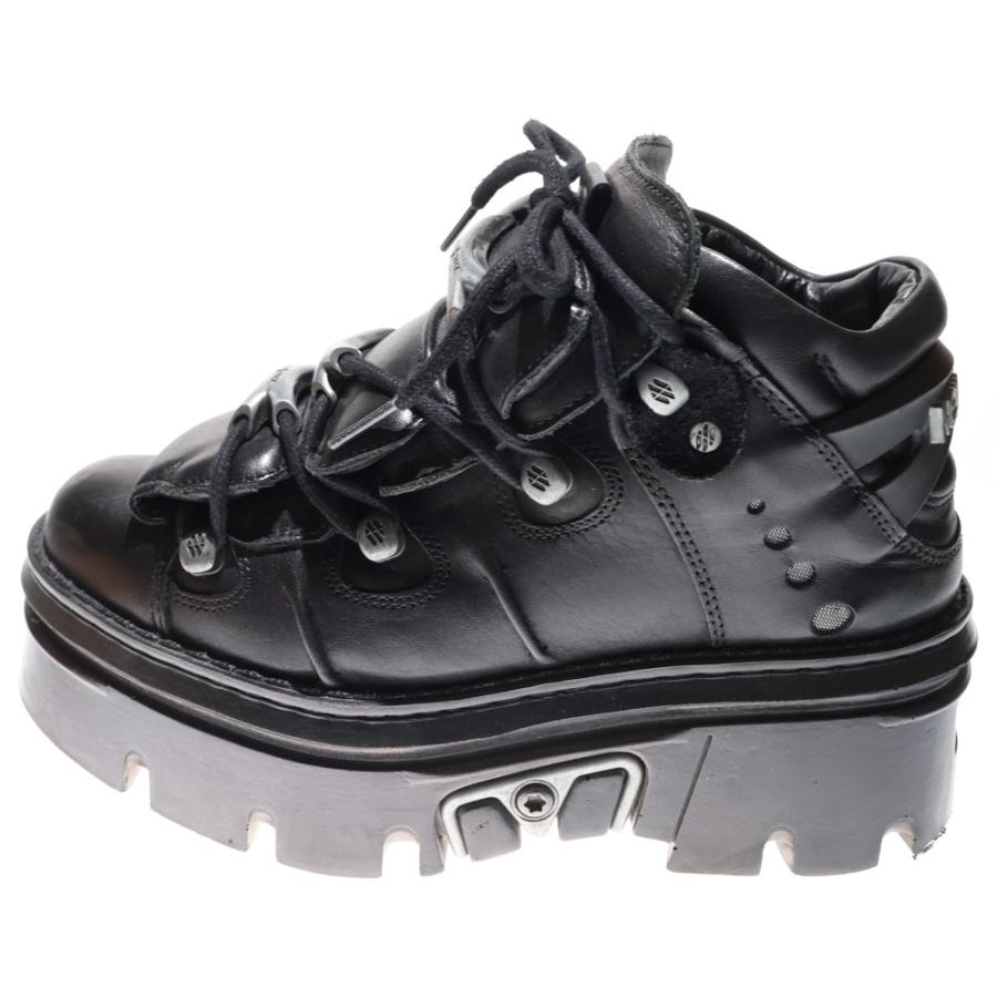 未使用級⭐️ニューロック　厚底スニーカー　アンクルブーツ　ブラック　レザー NEW ROCK ニューロック AMKLE BOOT アンクルブーツ ブラック M-WALL106