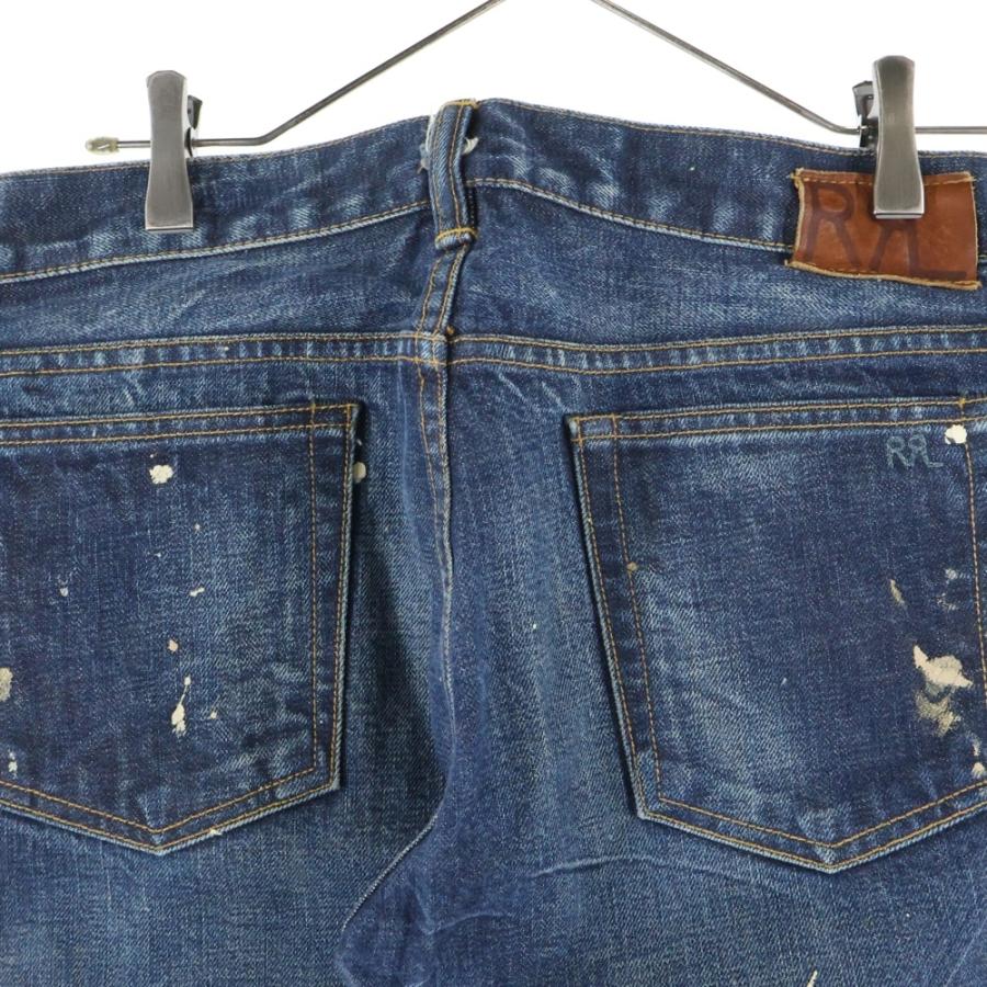 RRL ダブルアールエル ボタンフライ ペイントストレートデニムパンツ