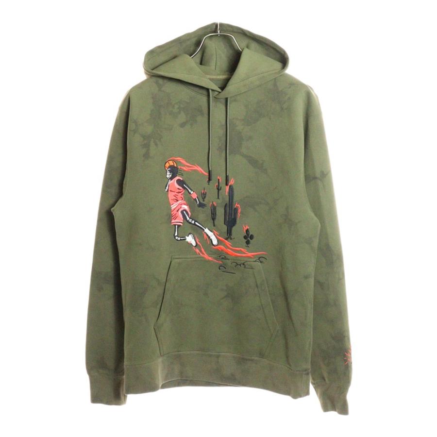 NIKE ナイキ ×TRAVIS SCOTT M J NRG TS WASH SUEDE PO CN3422-222 トラヴィススコット スウェード刺繍プルオーバーパーカー フーディ カーキ NIKE（ナイキ） ×TRAVIS SCOTT M J NRG TS WASH SUEDE PO トラヴィス