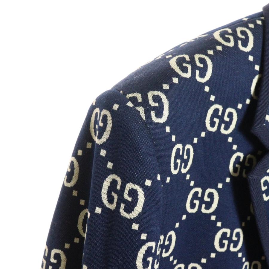 【専用】☆YF☆ ちゃちゃ丸 GUCCI グッチ ジャガード 総柄 テーラード 中古・古着通販】GUCCI (グッチ) GG柄テーラードジャケット ブラウン